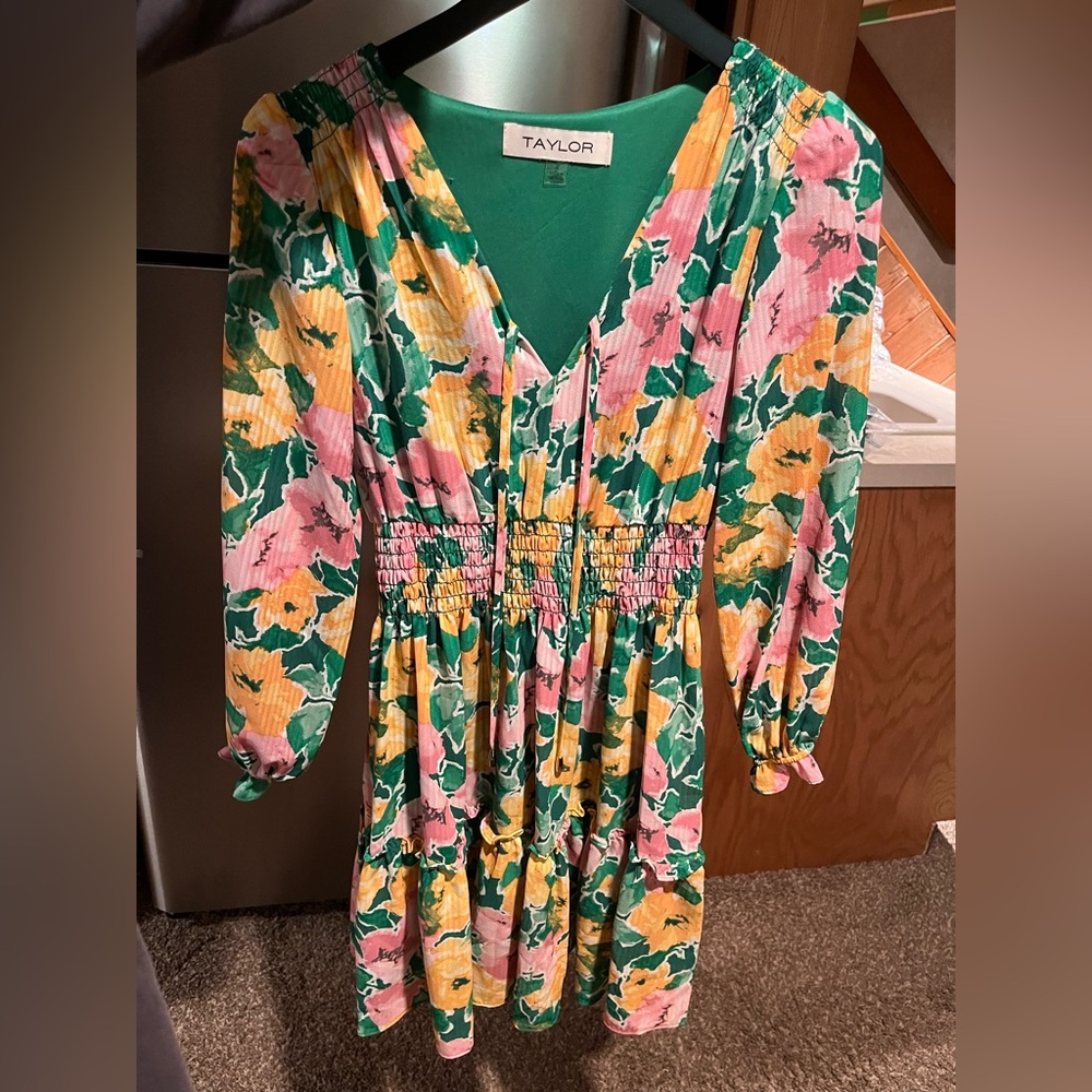 Taylor Green and Gold Dress